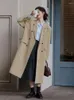 女性のスーツ女性の長いウインドブレーカー膝のブレザーオフィスレディースコート韓国シックな春の秋の服