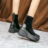 Bottes Boots pour femmes 2022 Automne Winter Botines Chelsea Short Platform Shoes Chunky Elegant Ankle Black Livraison gratuite et bas prix