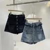 Calções femininas para mulheres bolsos de cinto projetado ins denim curto feminino estilo coreano cintura alta verão streetwear anti-esvaziado dropship