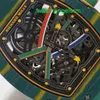 Crystal Automatic Wrist Watch RM Wristwatch Automatic Mechanical Swiss Famous Watch Luxury Watch Set RM67-02 Green Track