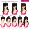 Toppers isheeny 8 "10" 12 "14" 18 "center del mänskliga hårstycken brun färg kvinnor topper med lugg 13x13 cm bas 100% mänskligt hår