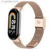 Xiaomi Mi Band 8 Smart Bracetement Accessories Band 8 Smart Y240321用のXiaomi Mi Band 8のメッシュメッシュステンレス鋼ストラップを見る