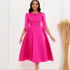 Grande taille pétale manches a-ligne Robe longues robes pour femmes vente soirée taille haute Robe Femme dames 240320