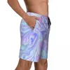 Herren-Shorts, buntes 3D-gedrucktes Brett, Sommer, abstrakte Kunst, Y2K, lustiger Strandmann, läuft, Surfen, schnell trocknende Badehose