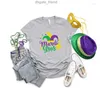 Femmes T-shirts Mardi Gras Chemise Chapeau Gros Mardi Coton Mode Décontracté Col Rond Femme Manches Courtes Top T-Shirts Y2k