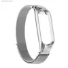 Bracelets de montre Bracelet pour Xiaomi Mi Band 5 6 Bracelet en métal en acier inoxydable milanais MIband pour mi band 6 MiBand 5 bracelet costume Y240321