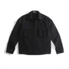 Mężczyzn Casual Shirts Spring and Autumn SS Ghost Piece Ossshirt Cotton Nylon Tela Mens Street Fashion All Black Armband