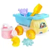 Giochi con la sabbia Divertimento in acqua Divertimento in spiaggia per bambini Giocattoli di intrattenimento Neonati Gioca con la sabbia Scava sabbia e gioca con l'acqua Attrezzi da spiaggia Trolley Borsa a rete Set 240321