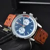 2024 New Hot Selling Men's Full Function Quartz Watch with 6 Needles Timing and Running seconds Stainless Steel/Leather Strap Men's Fashion Watch 1884