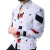 Camicie casual da uomo Camicia da uomo monopetto a maniche lunghe con risvolto Stampa digitale 3D Ufficio alla moda