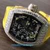 Famoso relógio extravagante RM Série de relógios de pulso Máquinas RM030 Limited 42 * 50mm RM030 conjunto de ouro rosa com quadrado T cheio de diamantes