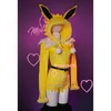 cosplay Disfraces de anime Vaporon Cosplay Viene para mujer Sexy Franela con capucha Conjunto de cola apretada Conejo Chica Kaii Pijamas de felpa Lindo monoC24321