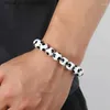 Charm Bracelets Link s Unisex Elastic Football Strand Acrylic Soccer Bangle Casual Sport Charm Fashion Jewelry For Women Men Fans Gifts Q240321