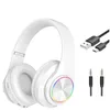 2024 New B39 Foldable And Pluggable Card Wireless Bluetooth Headset Light-emitting Headphone Computer Gaming Headsets Headsethead Mounted Earphone Dropshipping