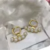 Designer Sier Diamond Gold Jewelry Stud Designer för kvinnor Pearl Earrings Engagement