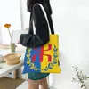 ショッピングバッグかわいいプリントKabyle Amazigh Flag Tote Bag Washable Canvas Shopper Shoulder Berber Proud Handbag