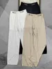 Pantaloni da donna Naizaiga Lana Seta Gamba Casual Bianco Beige Grigio 2024 Primavera Estate Donna QWX17