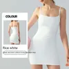 Lu Womens Designer Clothing Dress Summer Solid Color Base Suspender with Chest Pad,sexy Tight Fitting, Slimming and Buttocks Wrapped Sports