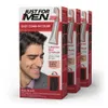 Color de cabello para hombres Just for Easy Comb-in con aplicador, negro real, A-55, paquete de 3