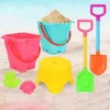 Giochi con la sabbia Divertimento in acqua 6 pezzi/set con secchio Giochi con la sabbia da spiaggia Giocattoli interattivi Genitore-figlio Set con pala da spiaggia Set cartoni animati 6 pezzi/set Giochi da spiaggia 240321