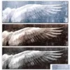 페인팅 천사 날개 빈티지 벽 포스터와 인쇄 검은 흰색 예술 캔버스 살아있는 낙하 배달을위한 팝 사진 홈 정원 예술 cra dh3pn