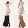 Lu Womens Designer Clothing Dress Summer Yoga Summer New Anti Glare Hollowed Out Beautiful Back Quick Torking Badminton Fitness Dance Skirt