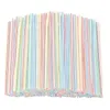 Tazas desechables pajitas 600 piezas de plástico para beber multicolor a rayas flexibles flexibles para la fiesta de la fiesta de la parte