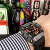 Роскошные мужские механические часы Richa Mill Rm57-01 Швейцарский автоматический механизм с сапфировым стеклом и резиновым ремешком Бренд-дизайнер Спортивные наручные часы POF7 WN-QCI2