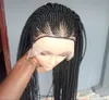 Synthetic Wigs Part Braided Box Braids Wig Long Black Hair 134 Lace Front For Women Cosplay With Baby4035047