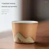 Muggar Creative Yuanshan Rough Pottery Tea Cup Master Ceramic Handmade Zen Retro Single Small Bowl