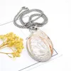 Anhänger Halsketten Natürliche weiße Muschelform Halskette Irregurale Legierung für die Herstellung von DIY Jewerly Geschenk 35x50-40x60mm