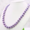 Catene 8/10/12/16mm Rotondo Viola Viola Perla Collana di Conchiglie Donne Ragazze Gioielli fatti a mano Design Accessorio di moda Regalo per la mamma