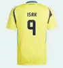 2024 Sweden S-2xl 2024 Jersey Ibrahimovic 2025 Szwedzki 24 25 Koszulka piłkarska Kit dla dzieci ustawiony do domu żółty na wyjeździe mundur munsson Forsberg