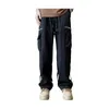 Pantalons pour hommes Hommes Streetwear Wide Leg Cargo avec cordon de serrage Taille élastique Multi Poches Casual Confortable pour Plus