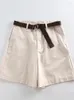 Shorts femininos femme chique S-XXL senhoras fundo all-match 4 faixas de cor sólida casual chique feminino a linha cintura alta magro curto