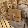 Sacs de soirée Vintage Brown Daim Bandbody Épaule pour femmes Designer Nubuck Cuir Fourre-tout Sacs à main Femme Casual Voyage Sac à main Sling Sac