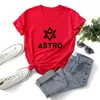 Damen T-Shirts Kpop ASTRO Shirt Korean Fashion Damen Herren Sommer Kurzarm T-Shirt Klassisches Logo Print T-Shirt Fans AROHA Kleidung