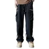 Pantalons pour hommes Hommes Streetwear Wide Leg Cargo avec cordon de serrage Taille élastique Multi Poches Casual Confortable pour Plus