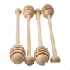 Spoons Wooden Honey Stick Stirring Long Handle Spoon Suitable For Pot Coffee Milk Tea Supplies Kitchen Tools Drop Delivery Home Garden Ote67