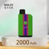 オリジナルのBreze Stiikタンク2000パフ使い捨てEタバコのベーパーバー充電式650MAH 6ML 2Kパフ18フレーバー