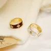 High end Open Ring Luxury Enamel Drop Glaze Zircon 4/Leaf Flower Ring European and American Fashion Women Exquisite Ring Party Banquet Jewelry Valentine's Day Gift SPC