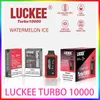 Luckee Turbo 10000 Puffs 600mAh Battery 22 ml E-Liquid Type-C Uppladdningsbar dubbelmaskspol Turbo-läge med LED-indikator med luftflödesjusterbar