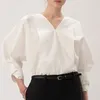 Women's Blouses 2024 V-Neck Pullover Shirt Three Quater Sleeve Elegant Ladies Loose Simple Blouse And Tops