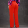 Pantalons Femmes Femmes Élégant Taille Haute Retour Zipper Up Élastique Slim Chic Mode Mode Bas Pantalon Africain Été Printemps Mode