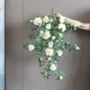 Dekorative Blumen, künstliche Seiden-Ruyi-Rosen, Wandbehang, Heim- und Wohnzimmerdekoration, Simulationsblumenwände, Dekor, rosa, orangefarbene Rose