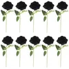 Decorative Flowers Country Wedding Decorations Simulation Black Rose Fake Artificial Flower Ornament