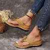 Sandálias Flip Roman T no Clip Comfy Bottom Flat Open com Arch Strap Toe Slider Verão Suporte Mulheres Flops Slip