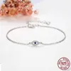 Charm Armbänder Kaletine Lucky Evil Eye 925 Sterling Silber Damen Blauer Stein CZ Trkiye Verstellbarer Herrenschmuck KLTB099 Q240321