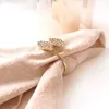 Towel Rings 6pc ensemble métal mariage serviette anneau Table décoration fête strass porte-serviette anneaux hôtel boucles Banquet feuilles forme 240321