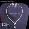 Badminton Pera Delicate Teardrop Pendant Afican Gold Color Cz Bridal Engagement Party Jewelry Sets for Women Necklace and Earrings J445